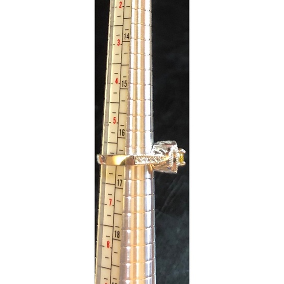 New Lab-Created Yellow Citrine CZ Silver Ring 6 - Picture 3 of 8